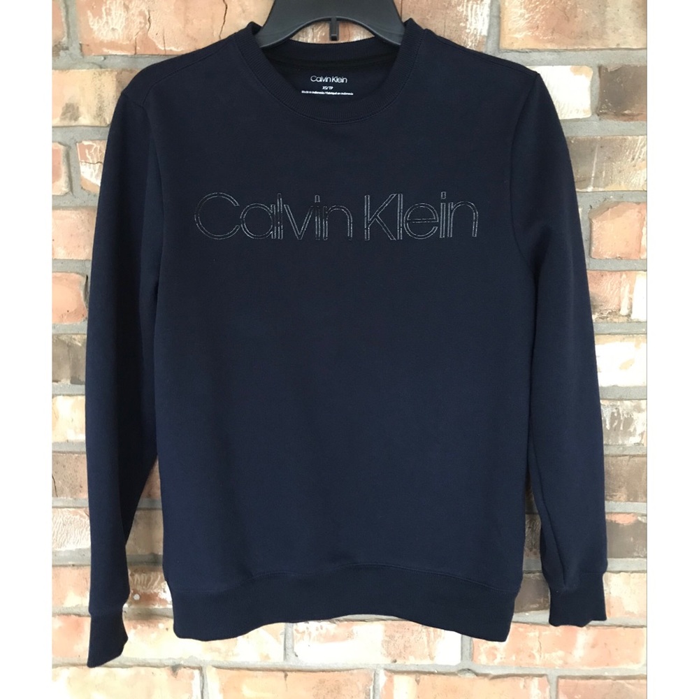 Calvin Klein Women’s Navy Blue Logo Sweatshirt Size XS